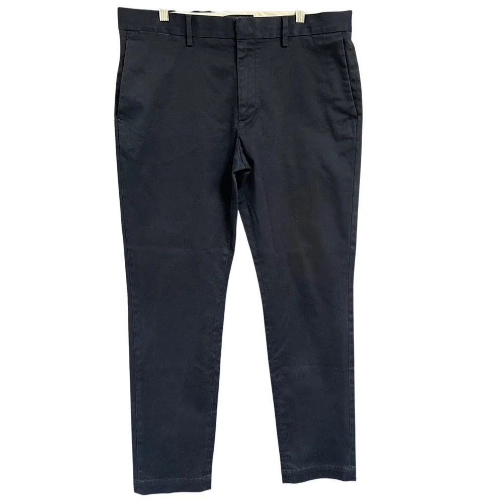 Banana Republic Fulton Chino Skinny Fit Navy Blue Pants Size 34x32 Preppy Classi